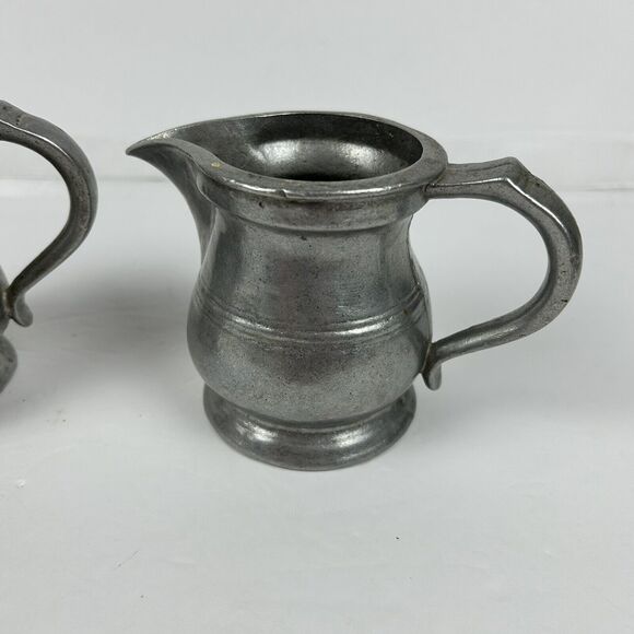 Vintage SMC Sexton Semetale Pewter Cream & Sugar MCM Colonial - Picture 8 of 16
